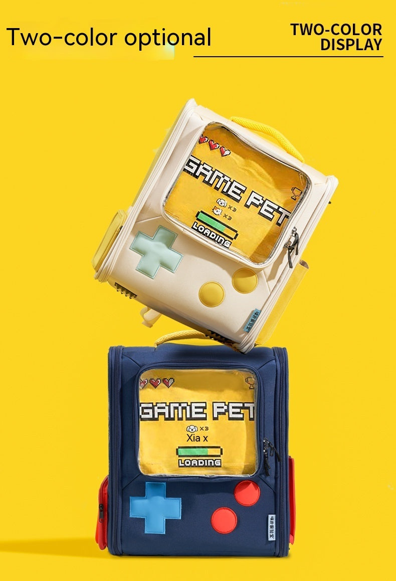 Game Console Retro Style Pet Cat Bag Portable Out Backpack Foldable Large Capacity Dogs And Cats Travel Nest Shopway.