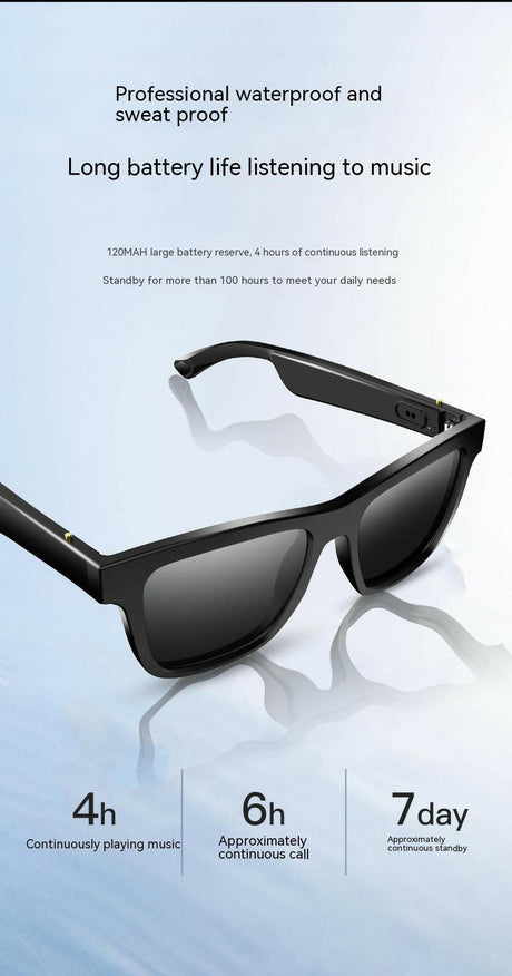 Smart Glasses Black Technology Headset Bluetooth Sunglasses - Shopway