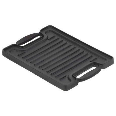 Cast Iron DoubleSided Grill Steak Griddle Plate with Rectangular Grill Press Barbecue Tool Shopway.