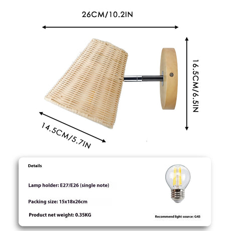 Rattan Wall Lamp Bedside Wall Lamp Mirror Front Lamp Rattan Wall Lamp Shopway.