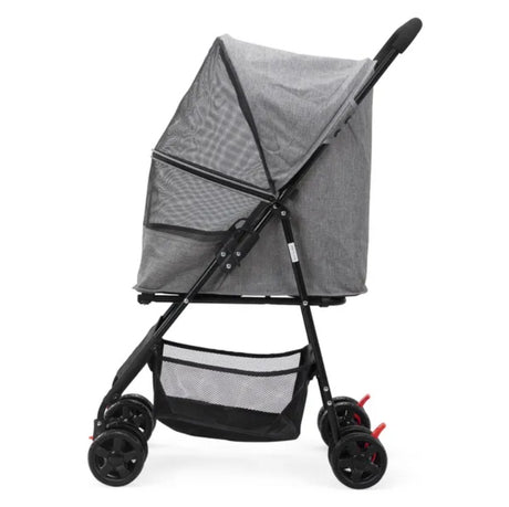 Foldable Pet Stroller, Small Dog Cat Stroller With Storage Basket For Small Puppies, Gray And Black Shopway.