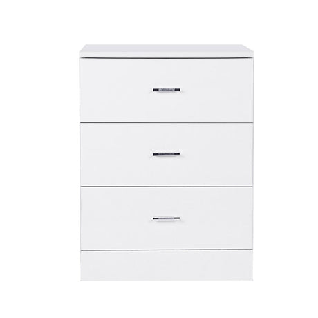 Modern Design 3-drawer Nightstand Glossy White Shopway.