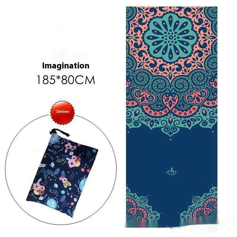 Sweat-absorbent Portable Printed Yoga Mat - Shopway