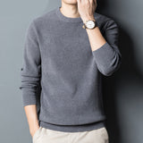 Thick Sweater Middle Aged Men's T-Shirt With Round Neck Shopway.