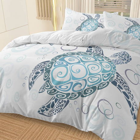 Turtle Bed Sets Ocean 3 Piece Turtle Themed Comforter Cover With 2 Pillowcases Shopway.