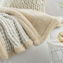 Lamb Wool Blanket Gray White Shopway.