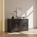 Black Particle Board With Triamcinol, Six Drawer Cabinet Shopway.