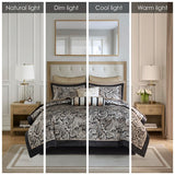 12 Piece Comforter Set With Cotton Bed Sheets Black Full Shopway.