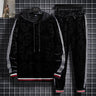 Two-piece hooded sweater gold velvet suit Shopway.