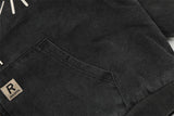 Washed And Worn Letter Printed Full-zip Cardigan Sweater Shopway.