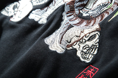 White tiger skull embroidered sweater Shopway.