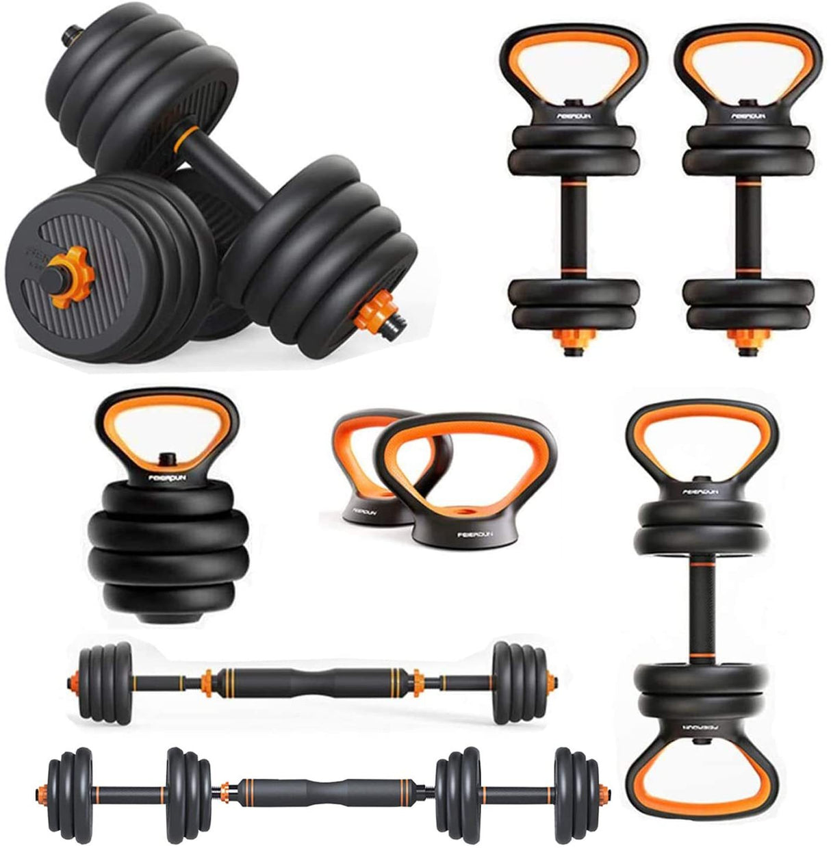 Dumbbells Kettlebells, Barbells Multifunctional Combination Six In One Shopway.