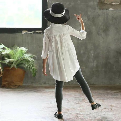 Girls Kids Korean Style Shirts Swallowtails Loose Fashionable Tops Shopway.