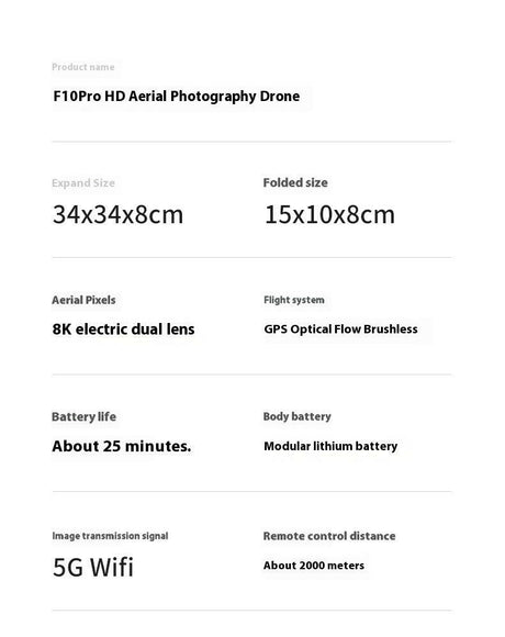 F10 Folding GPS Aerial Photography Dual Intelligent Positioning Return Four-axis - Shopway