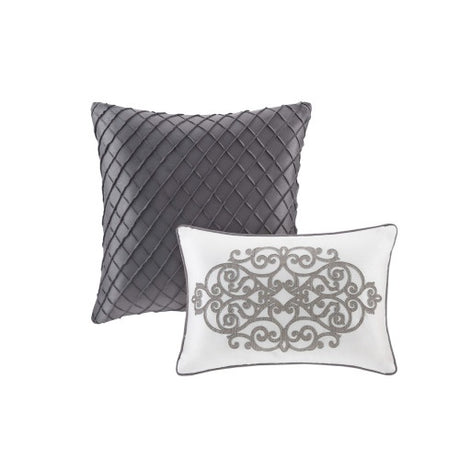 12 Piece Comforter Set With Cotton Bed Sheets Silver Queen Shopway.
