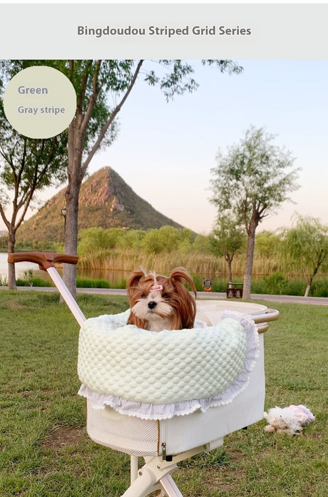 Pet Stroller Anti-dirty Towel Cushion Pillow Pure Cotton Three-piece Set For Cats And Dogs Removable And Washable Pad Shopway.