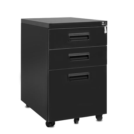3-Drawer Mobile File Cabinet with Keys, 15.4 Shopway.