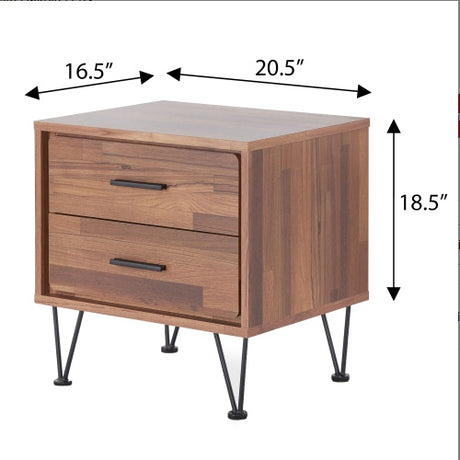 Walnut 2-Drawer Accent Table With Hairpin Legs Shopway.