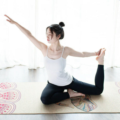 Natural rubber linen yoga mat - Shopway