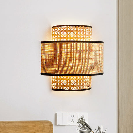 Retro Rattan Wall Bedroom Bedside Lamp Shopway.