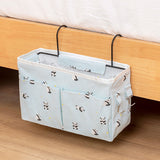 Bedside storage bag with multi-size pockets, panda print, and sturdy metal hooks. Ideal for organizing essentials. Shopway exclusive.
