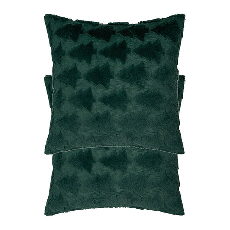 2pcs Xmas Tree Throw Pillow Covers Dark Green Decorative Soft Pillowcases for Couch Sofa Bed Kids Room 17.72x17.72in Shopway.
