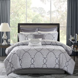 12 Piece Comforter Set With Cotton Bed Sheets Silver King Shopway.