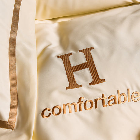 Home Fashion Simple Ice Silk Bed Sheet Covers Four-piece Set Shopway.