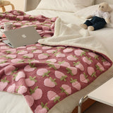 Thickened Warm Korean Jacquard Lamb Blanket Coral Fleece Leisure Blanket In Autumn And Winter Soft Waxy Blanket Girl Heart Multifunction Lunch Break Blanket Comfortable Air Conditioning Blanket Shopway.