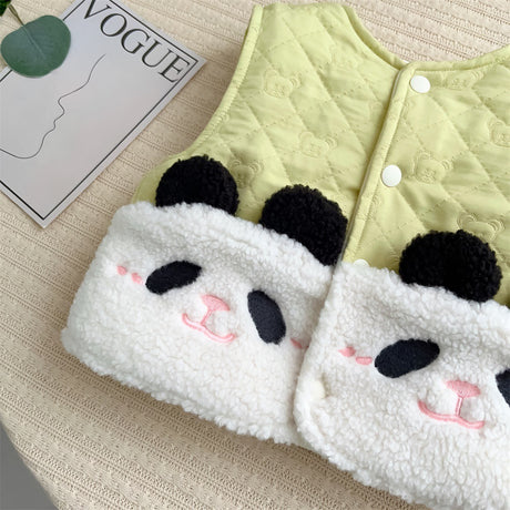 Autumn And Winter Windproof Thickening Children Outerwear Cartoon Winter Fleece Vest Shopway.