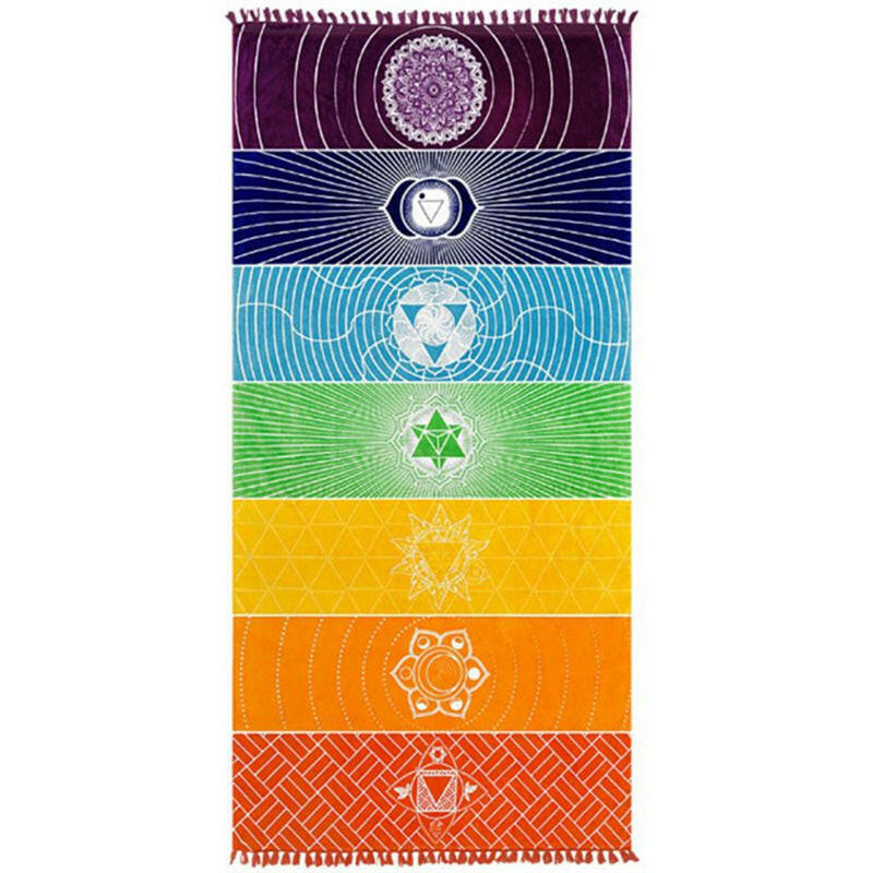Printed Bath Towel Tassel Colorful Yoga Mat - Shopway