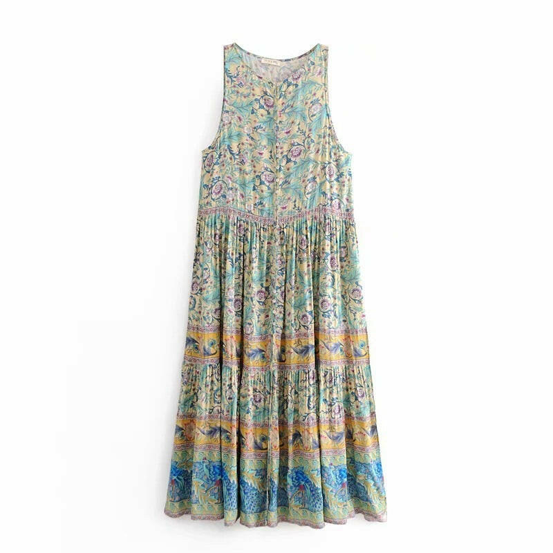 Women's Bohemian Printed Holiday Beach Dress Shopway.