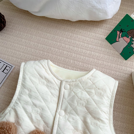 Autumn And Winter Windproof Thickening Children Outerwear Cartoon Winter Fleece Vest Shopway.