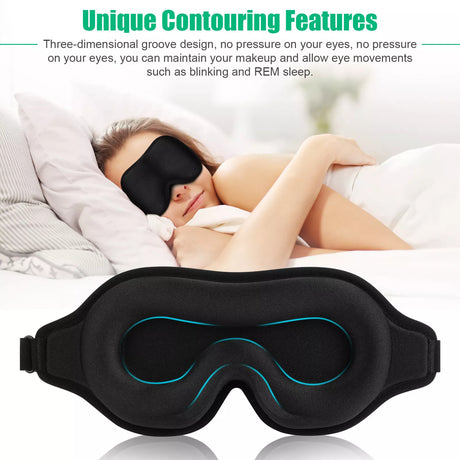 3D Travel Silk Eye Mask Sleeping Soft Padded Shade Cover Rest Relax Blindfold Men Women Night Sleeping Mask Cover Eye Shopway.