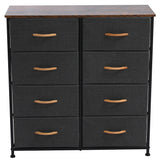 4 Tier Wide Drawer Dresser Storage Unit with 8 Easy Pull Fabric Drawers and Metal Frame Wooden Tabletop for Closets Nursery Dorm Room Hallway Gray Shopway.