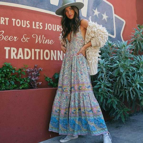 Women's Bohemian Printed Holiday Beach Dress Shopway.