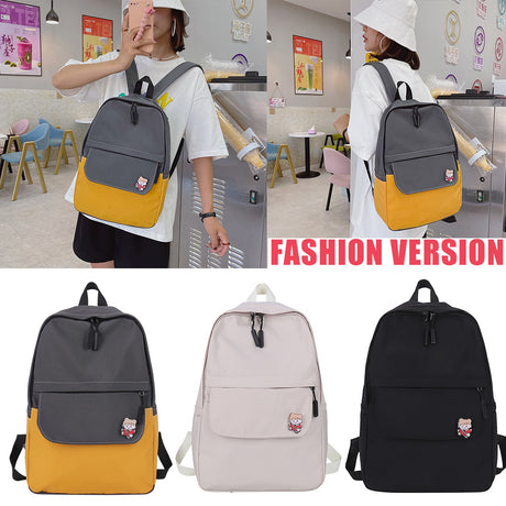 Nylon Zipper Backpacks Women Pure Color Students School Bags Shopway.