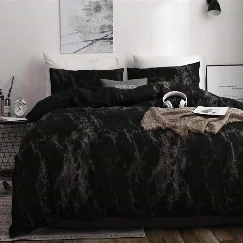 Three sets of textured stone quilt cover and pillowcase Shopway.