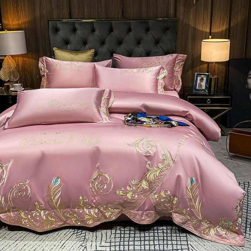 Ice Silk Quilt Sets Bed Sheets Bedding Four-piece Set - Shopway