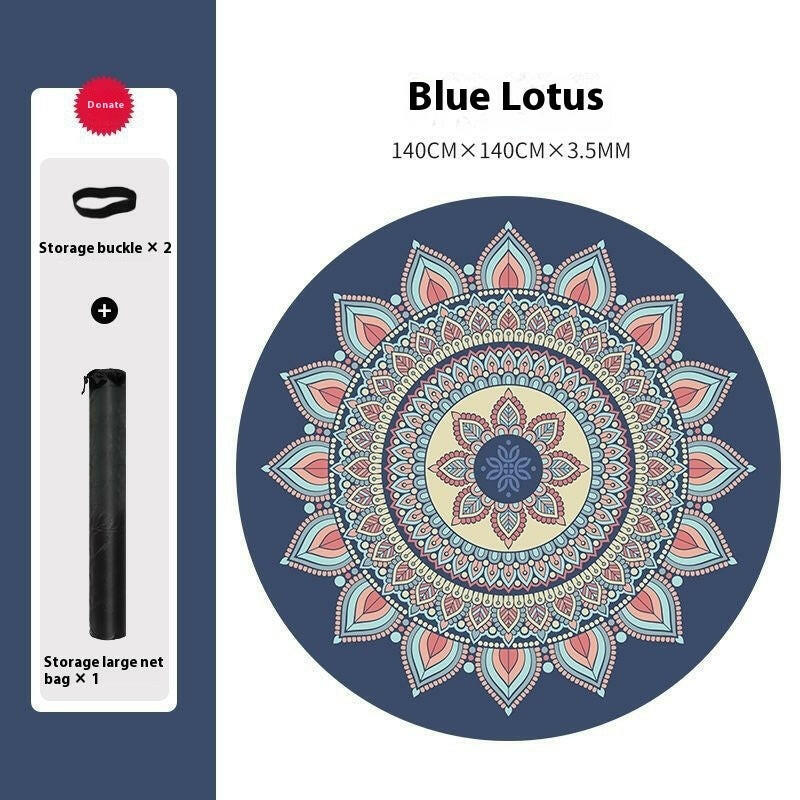 Natural Rubber Round Yoga Mat Professional - Shopway