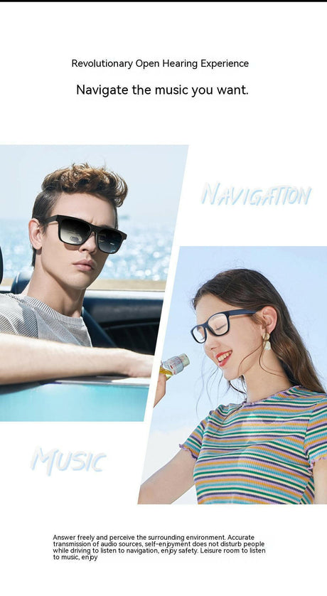 Smart Glasses Black Technology Headset Bluetooth Sunglasses - Shopway