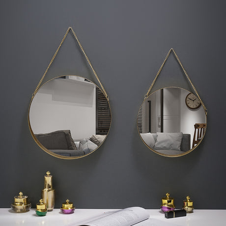 Nordic Style Wrought Iron Hanging Wall Round Mirror Shopway.