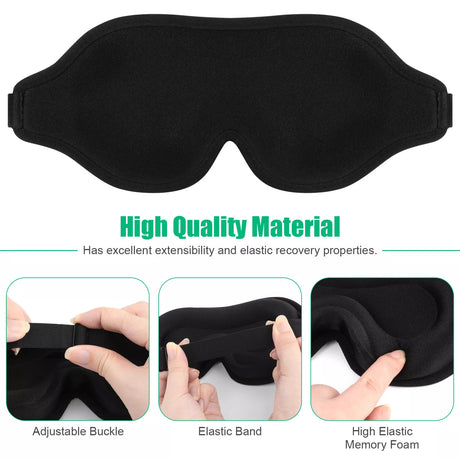 3D Travel Silk Eye Mask Sleeping Soft Padded Shade Cover Rest Relax Blindfold Men Women Night Sleeping Mask Cover Eye Shopway.