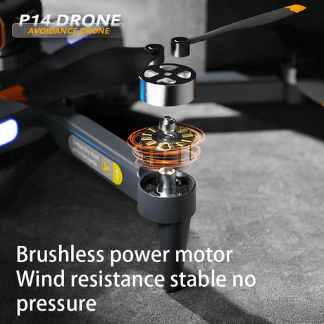 P14 Drone Long Endurance HD Aerial Photography Five Surface Obstacle Avoidance Quadcopter GPS Auto-Return Remote Control Airplane Optical Streaming Electric Control Optical Streaming Electric Control - Shopway