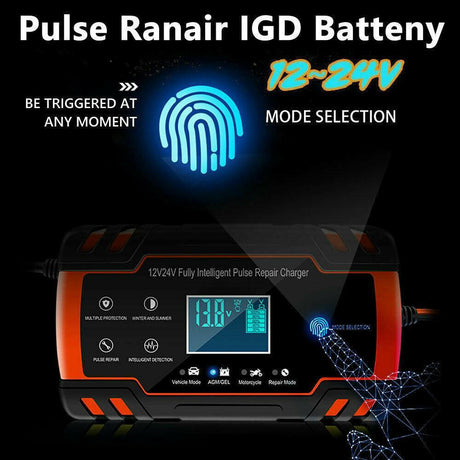 12V-24V Car Battery Charger Trickle Smart Pulse Repair Boat Caravan Motorcycle - Shopway