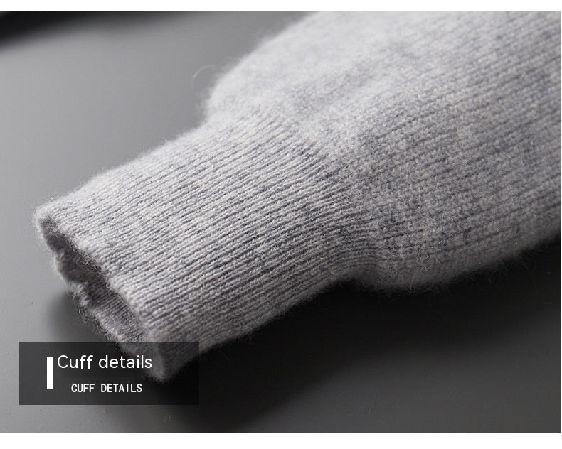 Fall Winter Men Woolen Sweater Young And Middle-aged Casual Hooded Zipper Cardigan Pure Wool Sportswear Shopway.