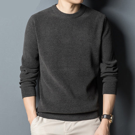 Thick Sweater Middle Aged Men's T-Shirt With Round Neck Shopway.