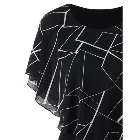 Geometric Patchwork Casual Loose Dresses Shopway.