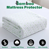 Shopway Bamboo Cotton Waterproof Mattress Protector with Fitted Cover, Breathable and Skin-Friendly, Ideal for Kids and Pets.