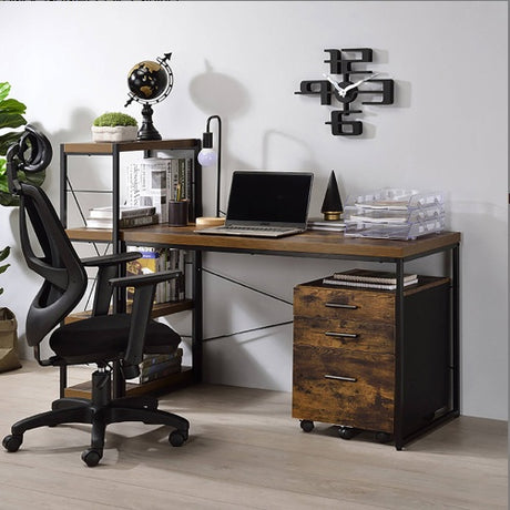 Weathered Oak And Black 1-Drawer File Cabinet Shopway.